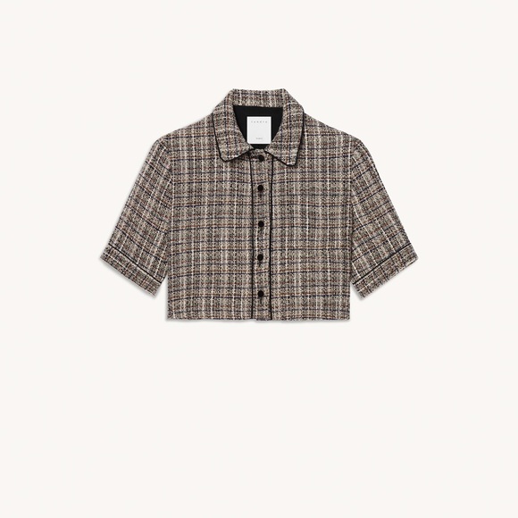 Sandro Tweed Crop Top - Picture 4 of 10